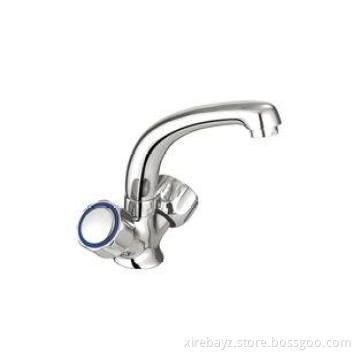 Zinc Round Handle Chromed Kitchen Sink Mixer Taps with Bras